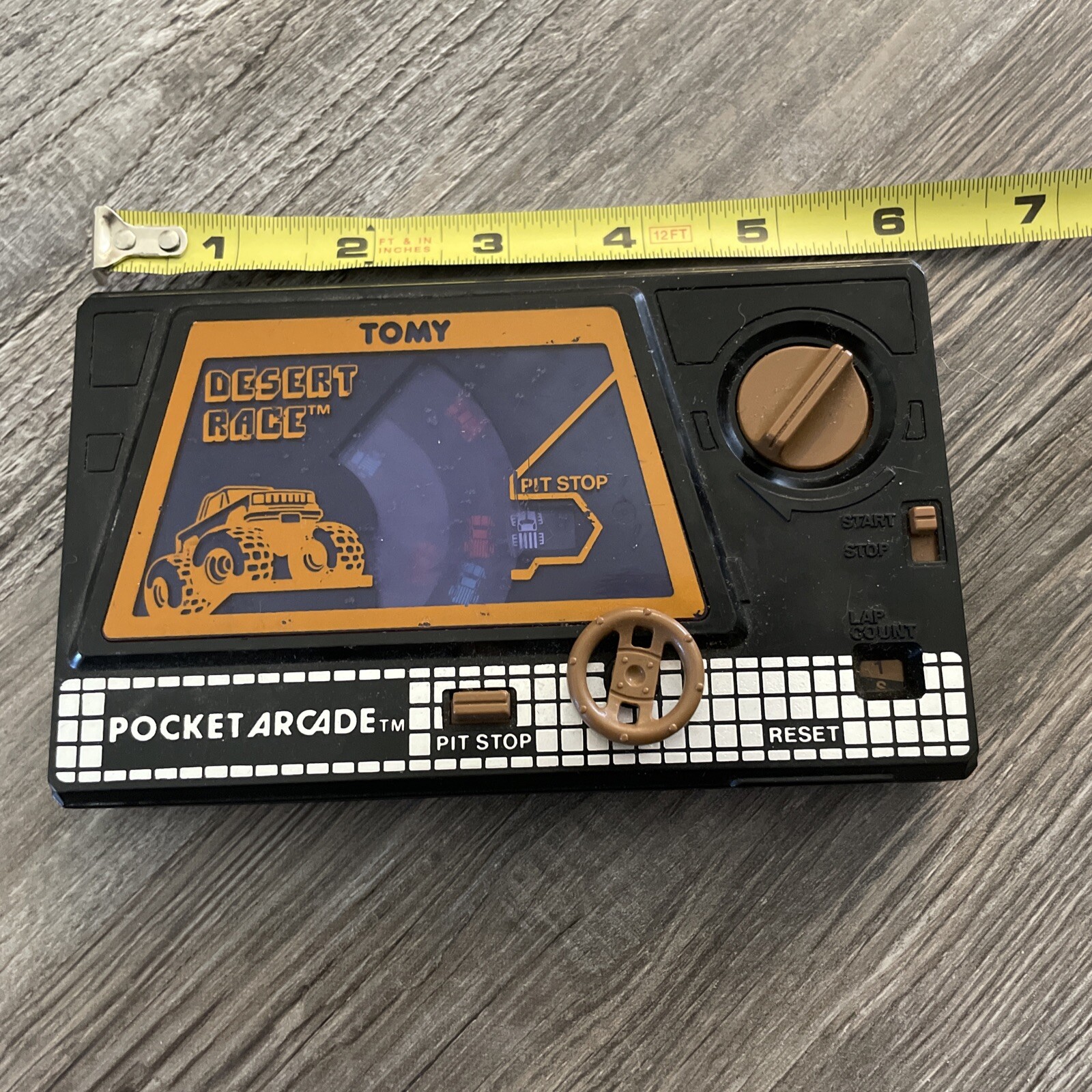 Vintage Tomy Desert Race Pocket Arcade Handheld Game 1980s Plays Great!