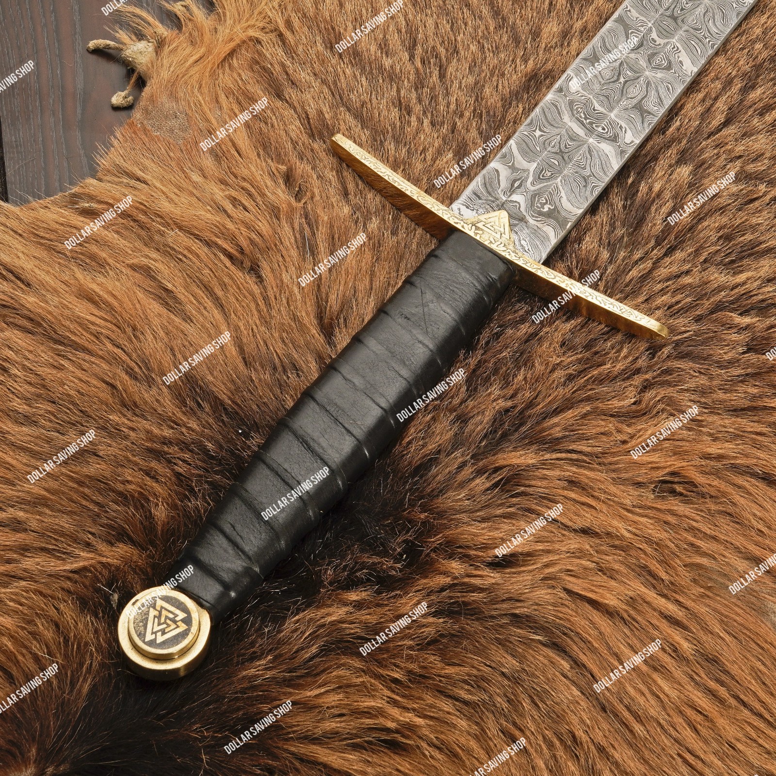 Damascus Steel Viking, Einherjar Blade of Valhalla / Norse Inspired long sword.