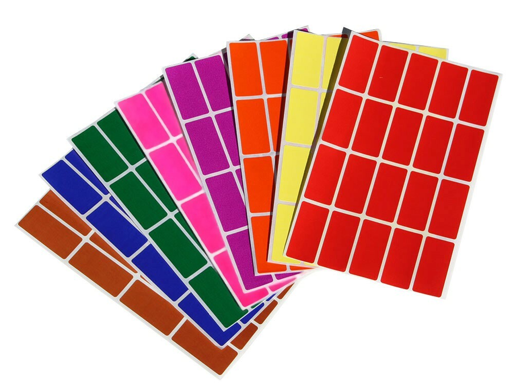 Rectangle Coding Labels For Marking Office File 1.57" x 0.75" Stickers 640 Pack