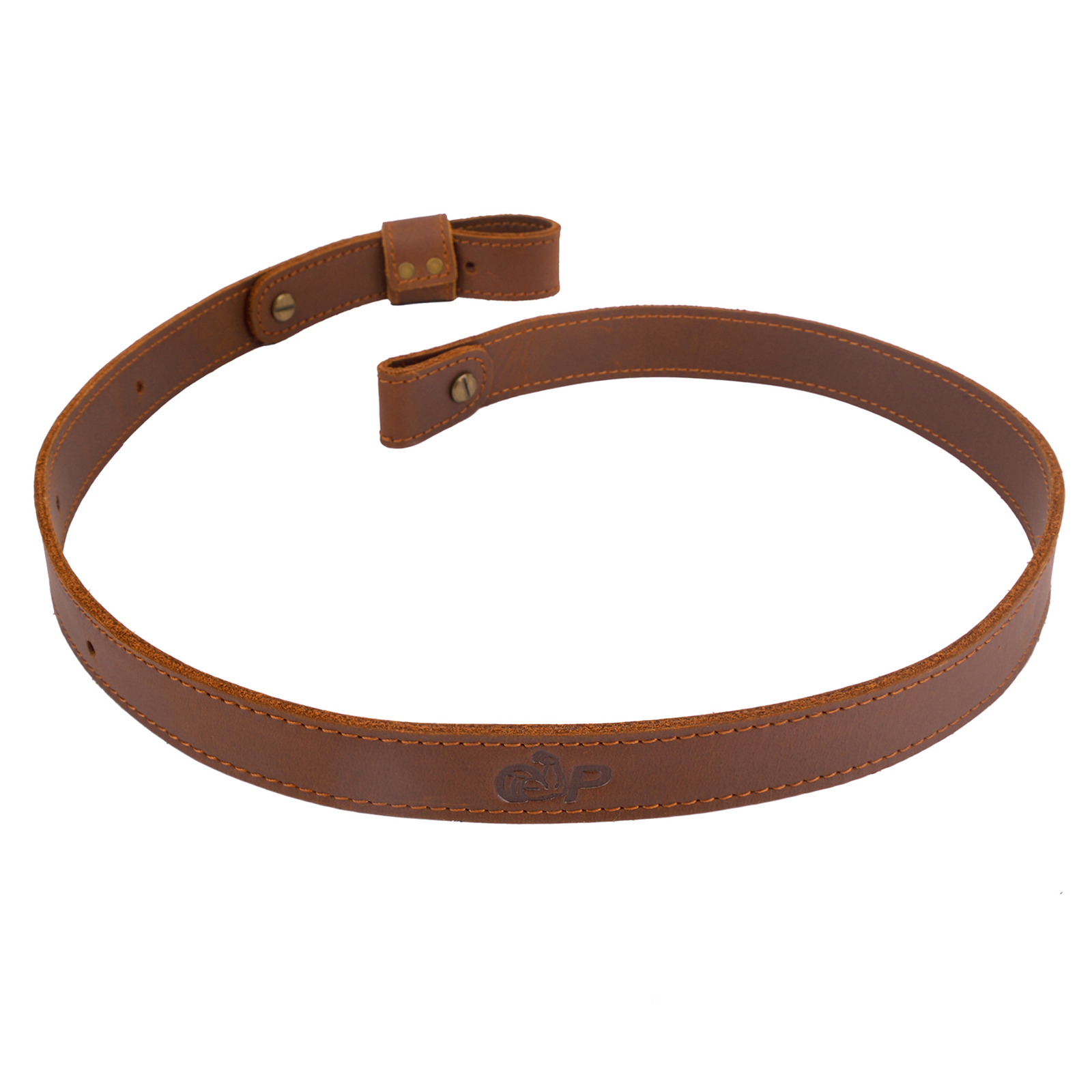Buffalo Hide Leather Rifle Sling _Crazy Horse /Brown_Adjust Handmade_1 inch Wide