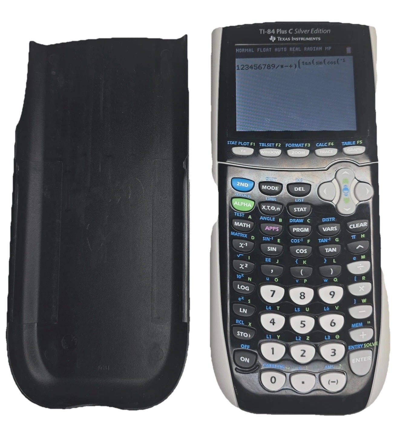 Texas Instruments TI-84 Plus Silver Edition Graphing Calculator + Cover TESTED