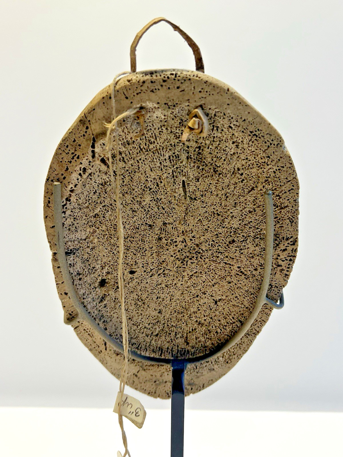 Antique Carved Inuit Eskimo Fetish Face Mask; With Stand