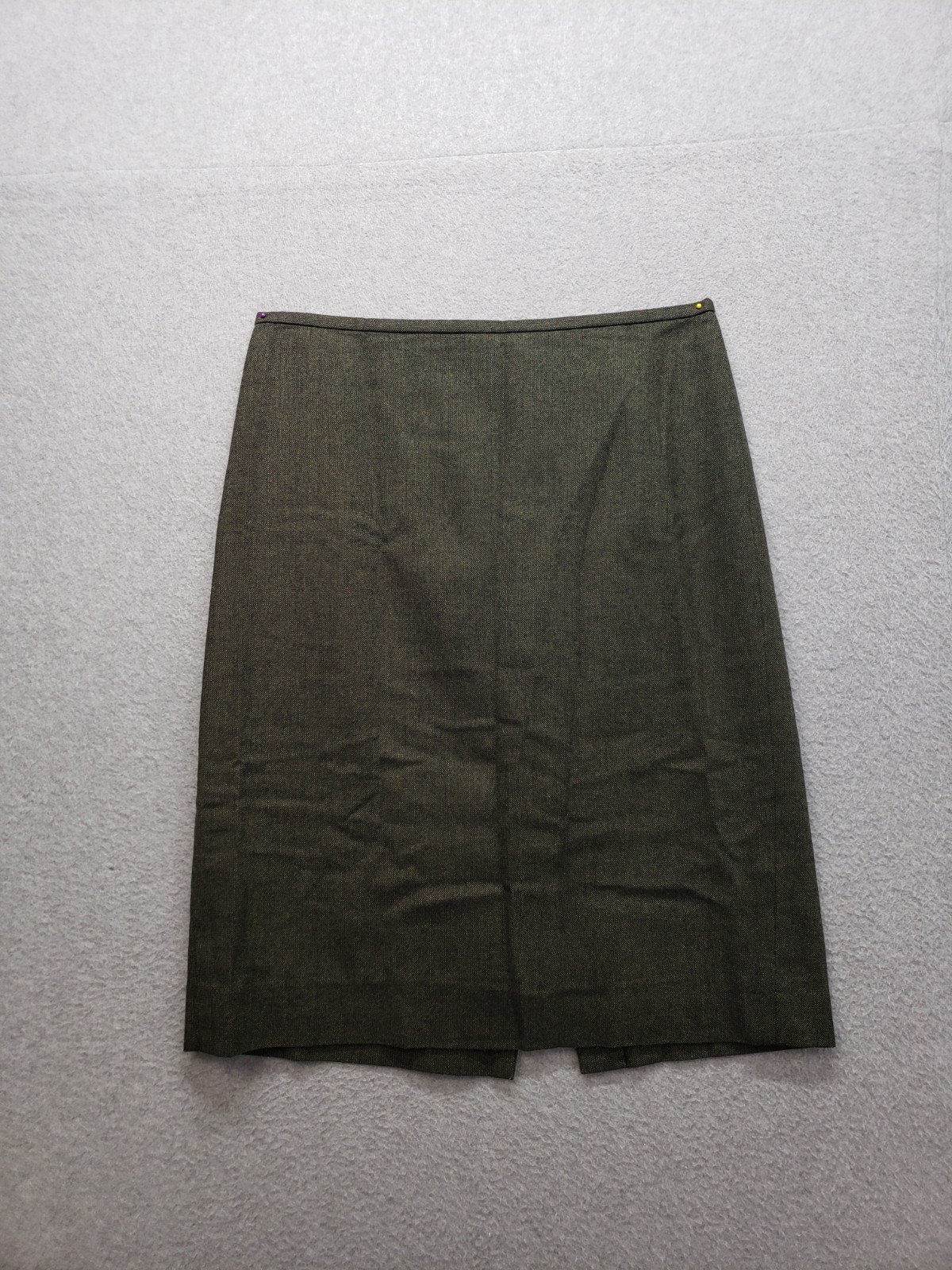 LOFT Women A Line Skirt 10 Brown Knee Length Slit Back Zip Career Formal Office