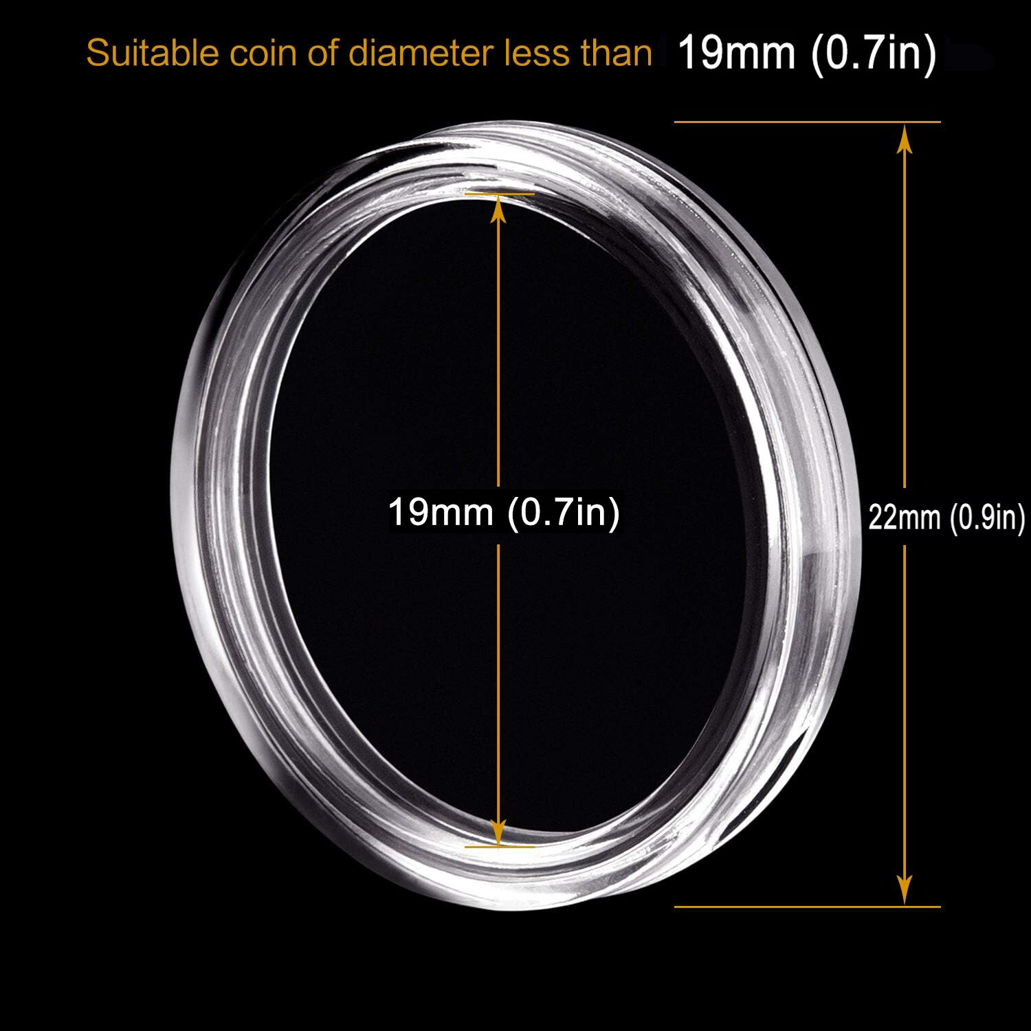 100X 19mm Coin Holders Capsules Clear Round Storage Direct for US Penny 1 cent