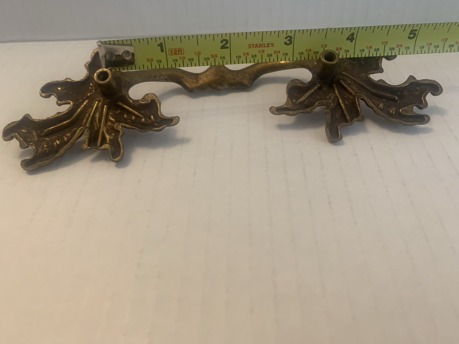 Vintage French Provincial Leaf Drawer Pull Handle No Screws