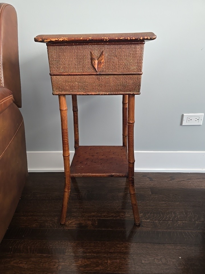 Vintage Bamboo Sewing Basket Stand
