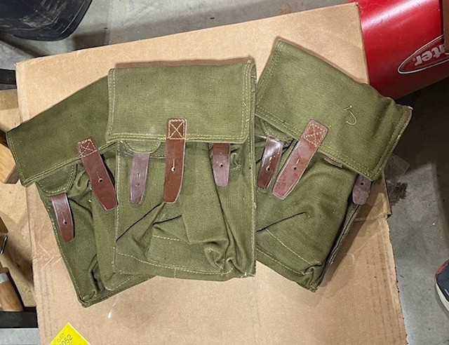Romanian Military 3 Cell Ammo Canvas 7.62x39 Magazine Pouch Lot Of 3 Surplus
