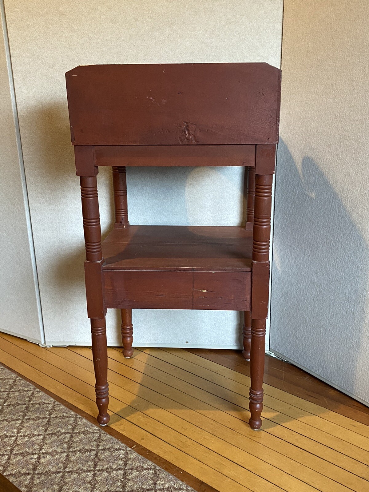 Antique Washstand w Birdseye Maple Drawer 19th Century Sheraton Style Classical