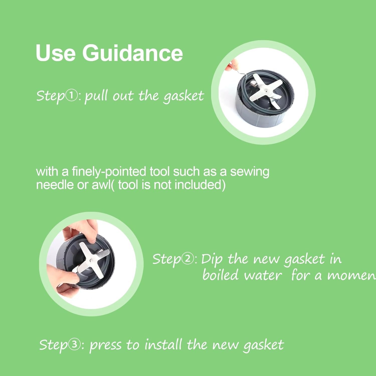 3 Pcs Blender Gasket Replacement Parts, Rubber Ring Seal Rings for Nutribullet