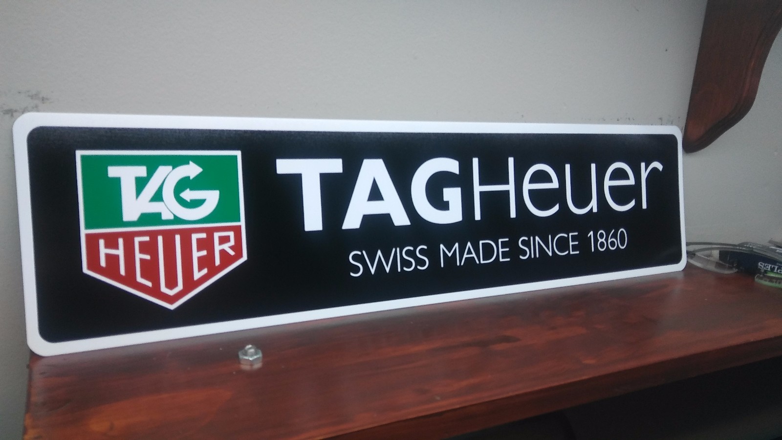 TAG Heuer logo Aluminum Sign 6" x 24"