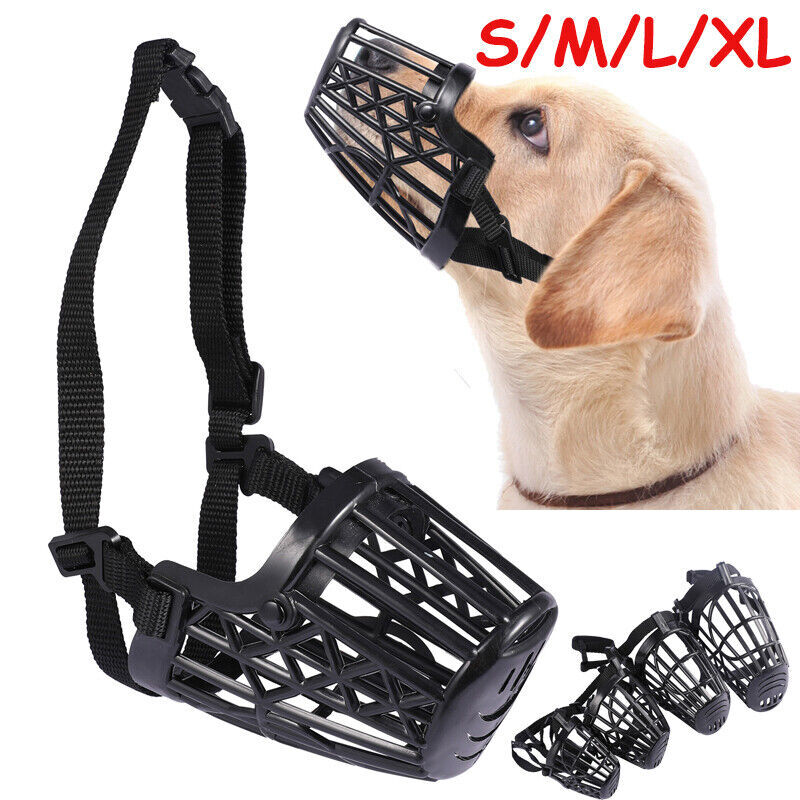 Dog Pet Basket Muzzle Mouth Cover Mesh Cage NoBarking Anti Bite Biting Chewing