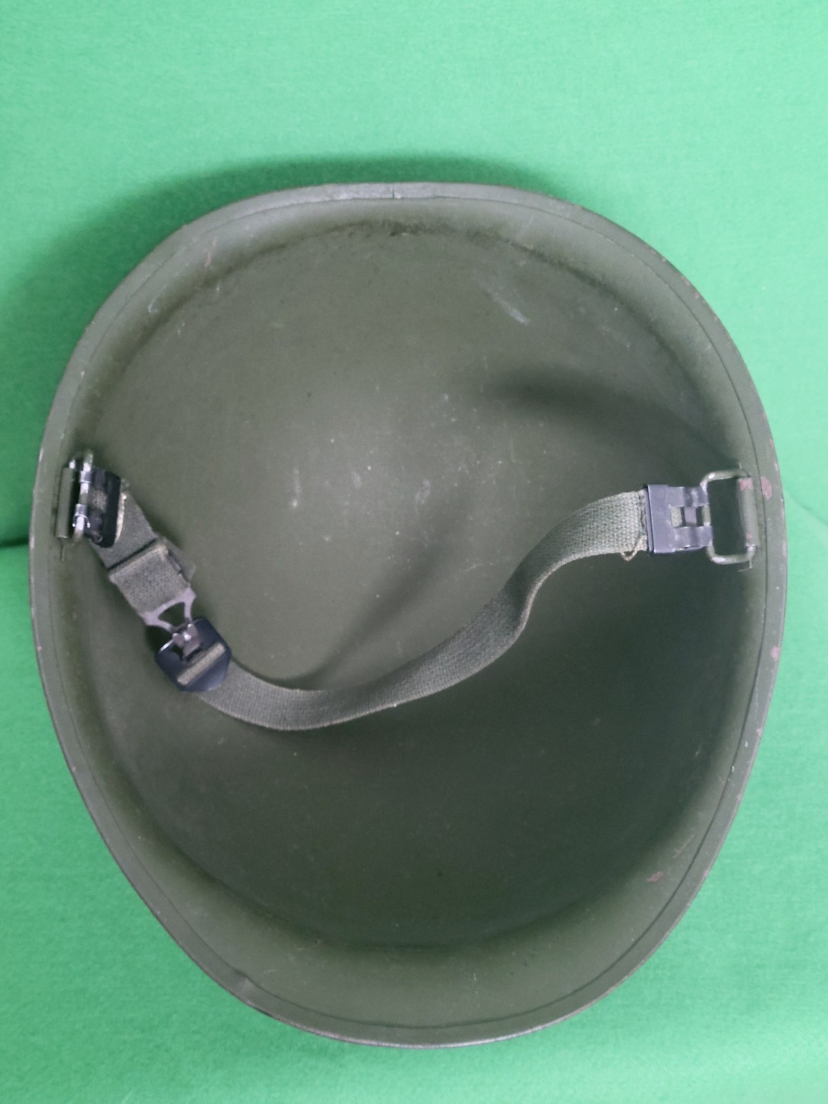 Genuine 1969-1971 Vietnam War Steel Pot with Chin Strap. Steel Pot Only-No Liner