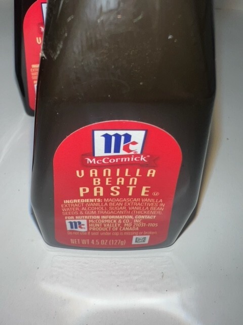 MCCORMICK VANILLA BEAN PASTE - 3 BOTTLES AT 4.5 OZ EACH - FREE SHIPPING