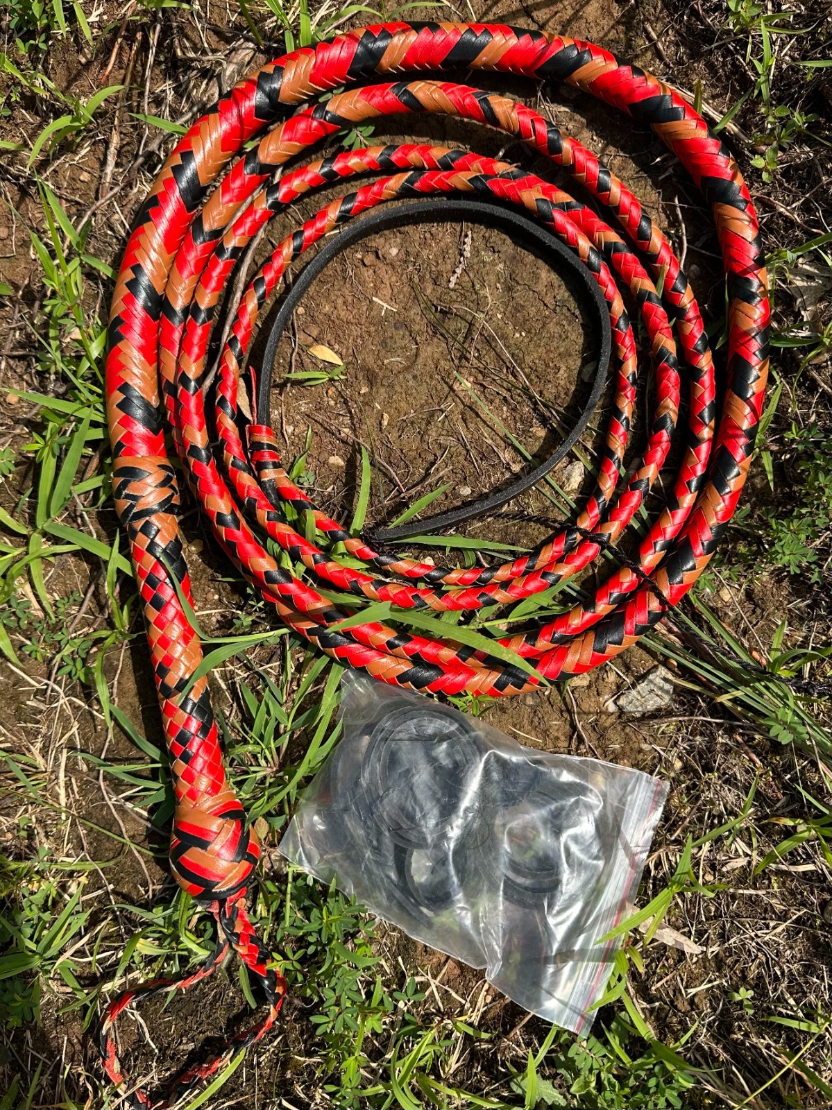 Genuine Kangaroo Hide Leather Bullwhip 08 - 14ft Hand Braided Indiana Jones Whip