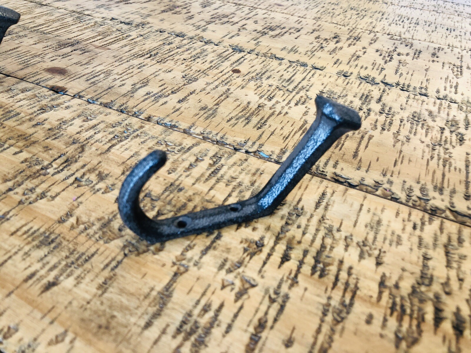 10 Rustic Coat Hooks Cast Iron Wall Mount Hat Hook Towel Railroad Spikes Bath