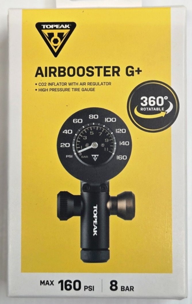 Topeak AirBooster G+ CO2 Inflator with Integrated Tire Pressure Gauge