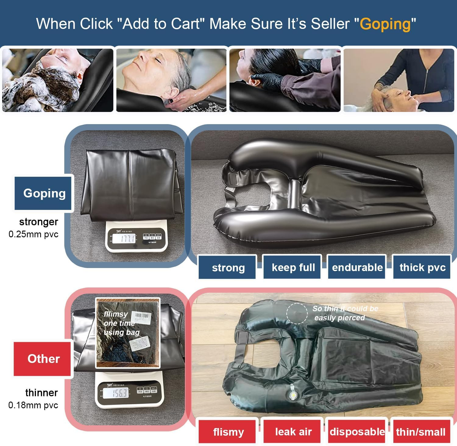 Inflatable Hair Washing Basin for Bedridden Portable Shampoo Sink for Bedside