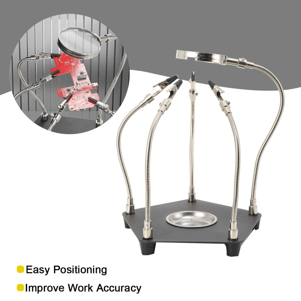 Helping Hands Soldering Station 4 Arms Third Hand Soldering Tool With Magnifier