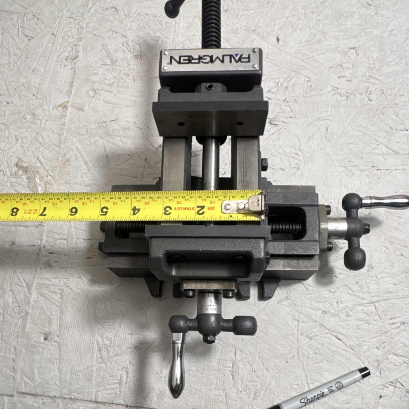 Palmgren 3.5" Jaw Width 3.25" Opening Cross Slide Machine Vise