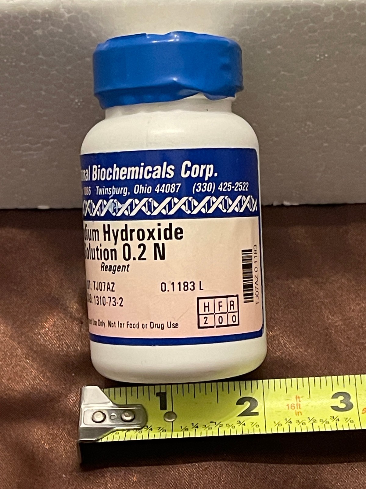 Sodium Hydroxide Solution Reagent 0.2N 4oz (Not for Food or Drug Use)