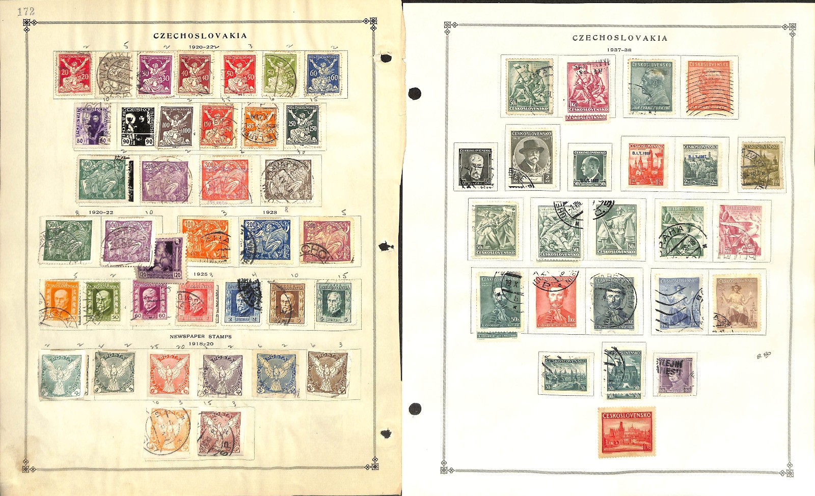 Czechoslovakia Stamp Collection on 50 Scott International Pages, 1918-1967 (BB)