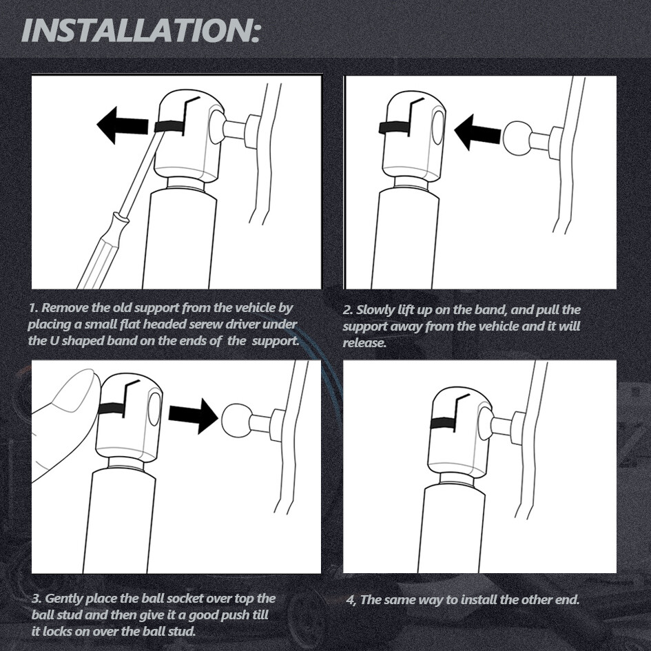 Qty2 New Rear Door Hatch Lift Supports TailGate Liftgate Shocks For GMC Yukon