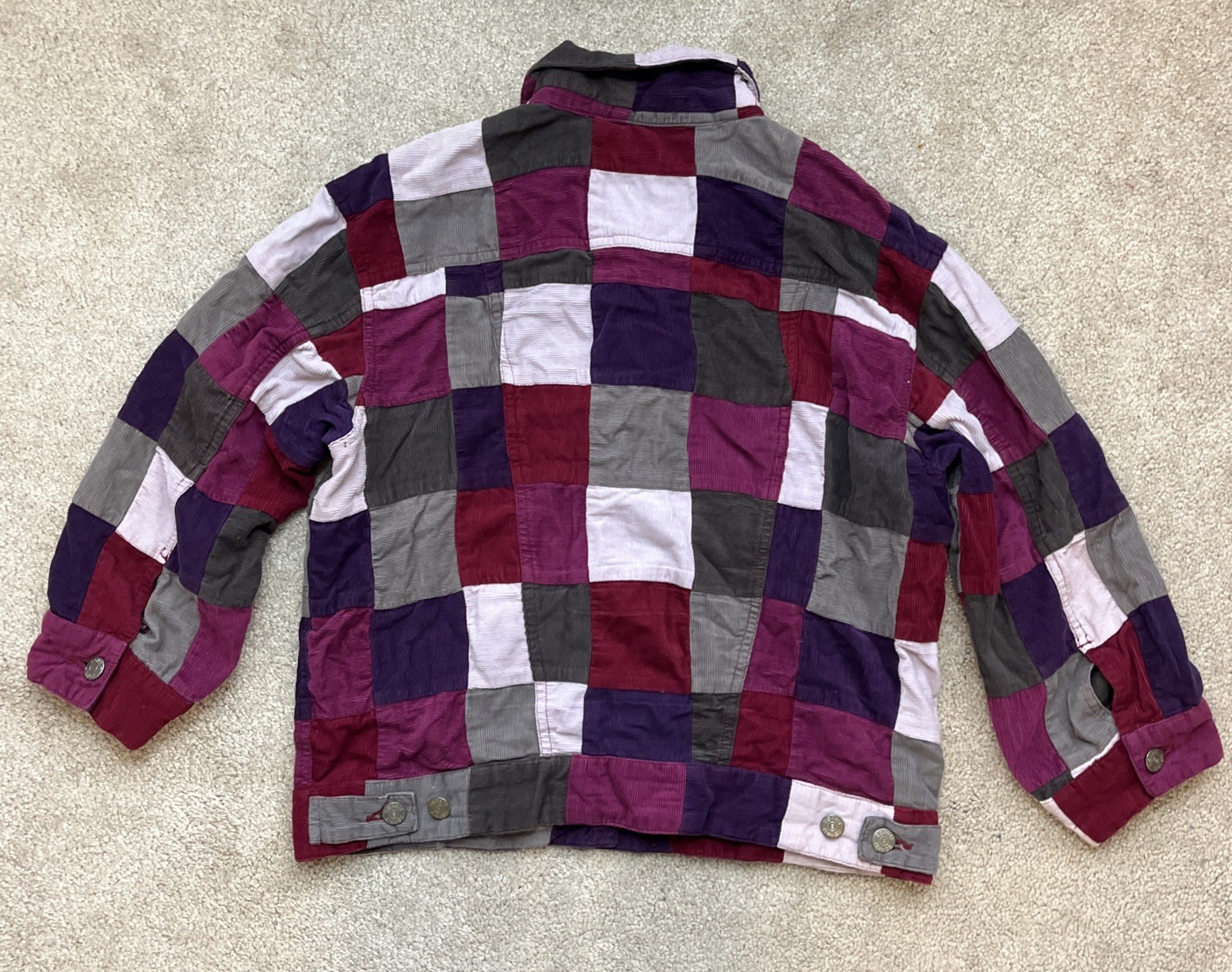 Vintage Esprit Set Patchwork Corduroy Jacket Skirt Girls 11/12 Purple Western 90