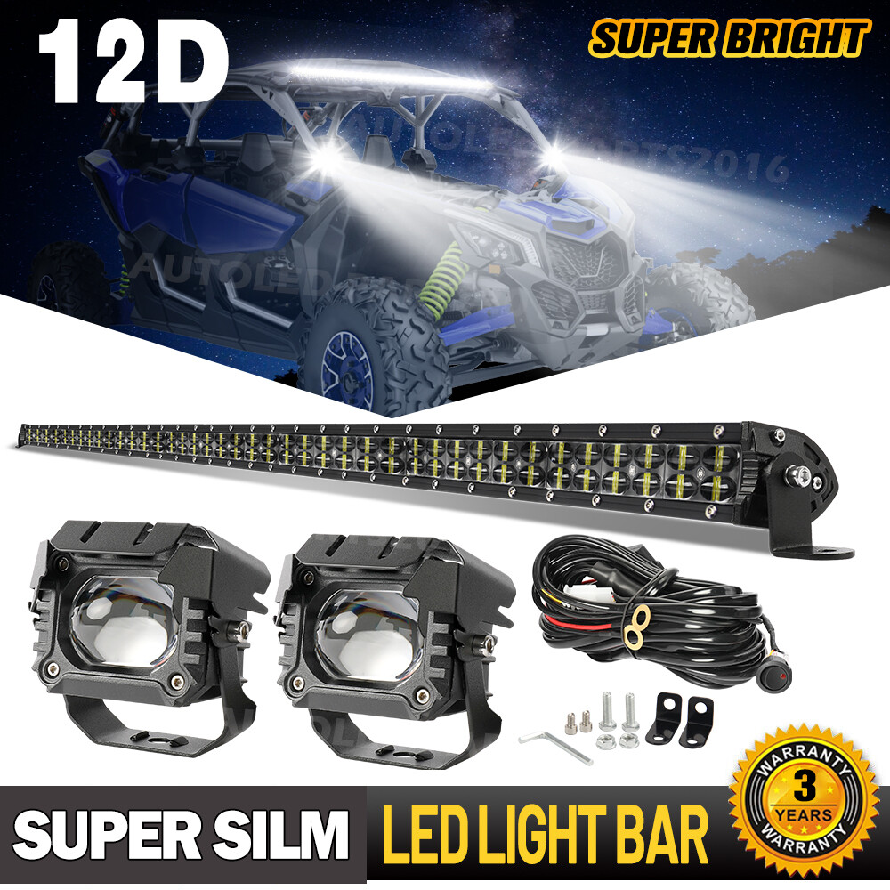 Roof 42" LED Light Bar +4"Pods Wire For Can-am Commander 700 1000R Max 2022-2025