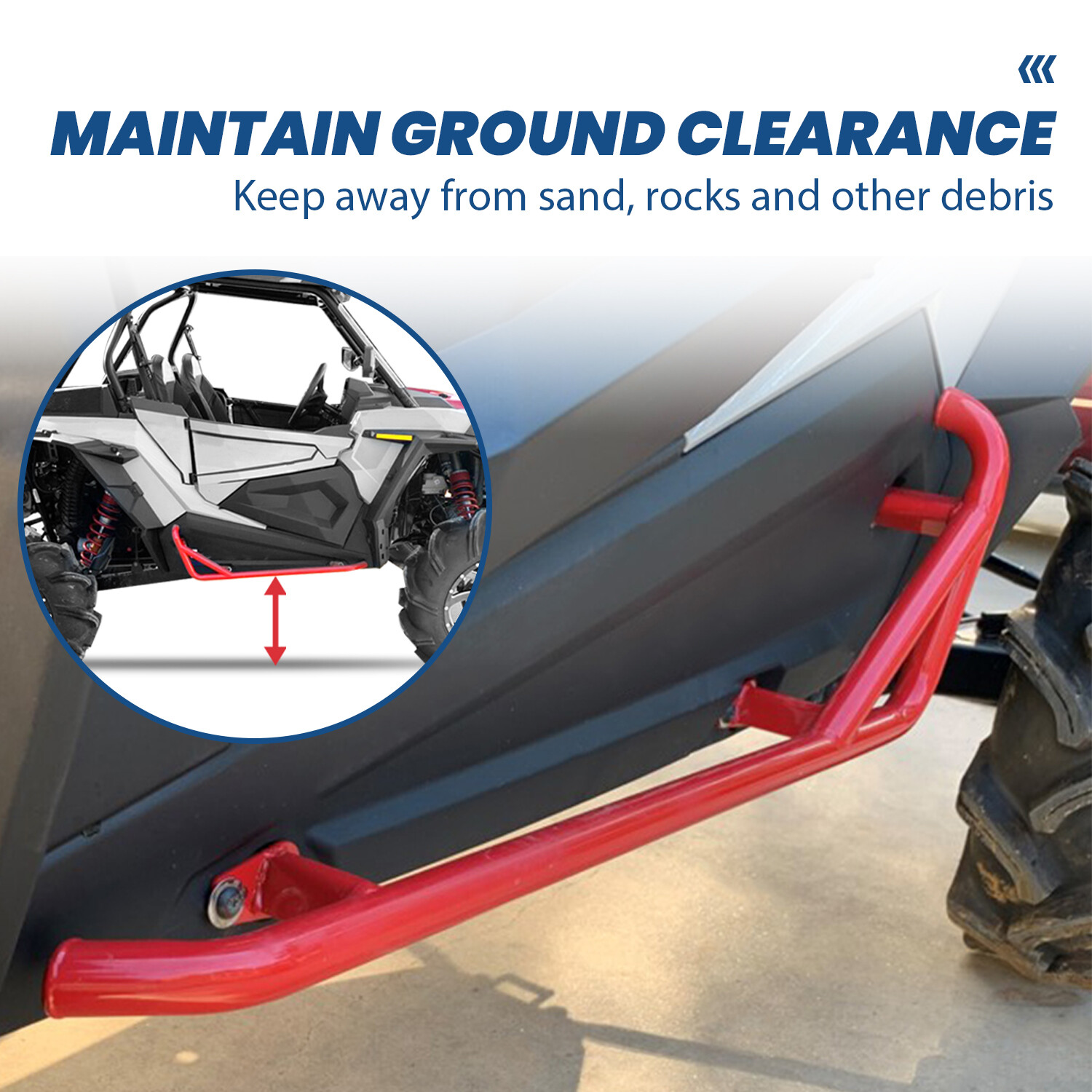 Side Steps Nerf Bars Rock Slider For 14-22 Polaris RZR XP 900 1000 Trail 2Dr RED