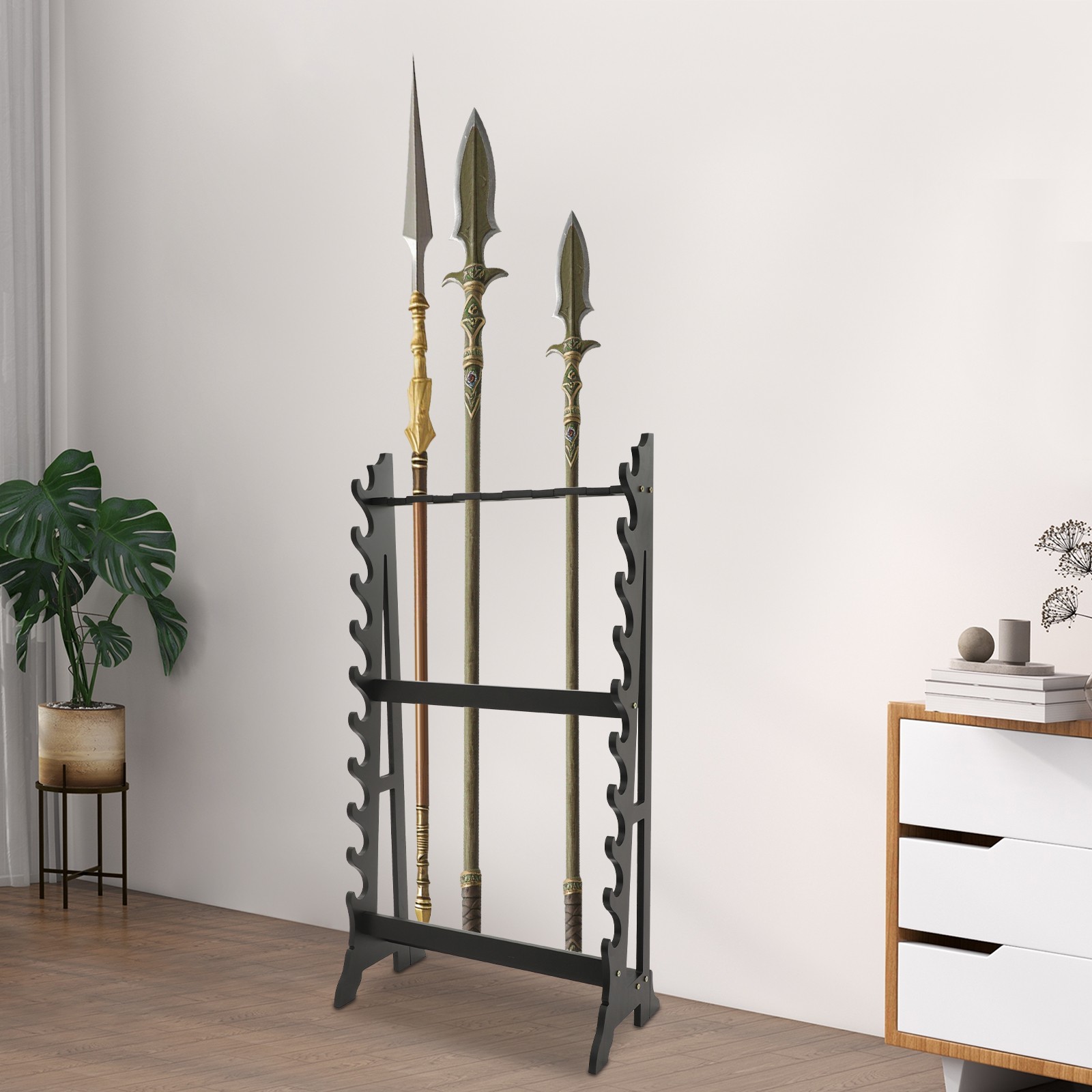 10 Tier Vertical Sword Stand Display 5 Hole Sword Holder