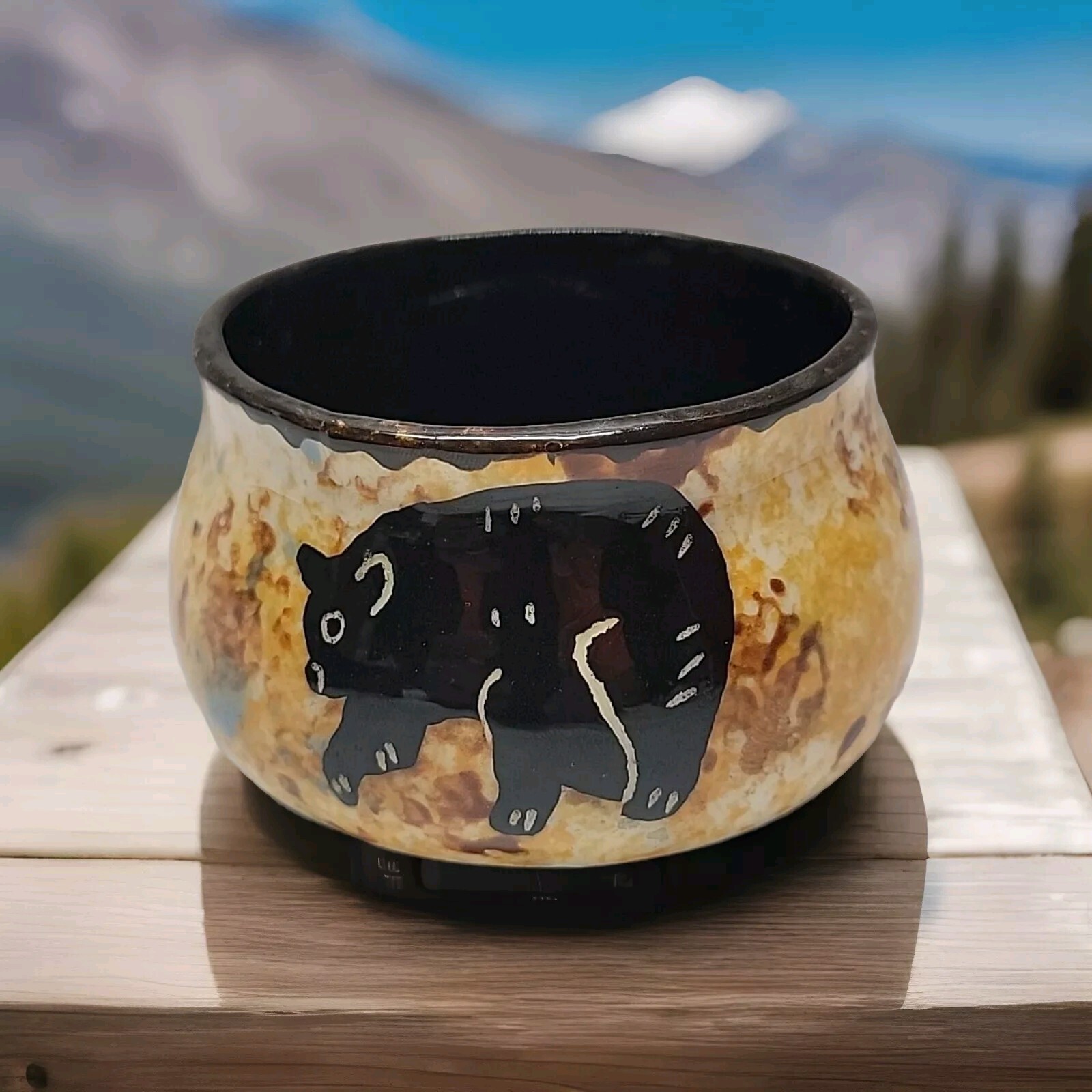 Mesa Pottery Wyoming Handmade Pottery Bowl 4" Multicolor