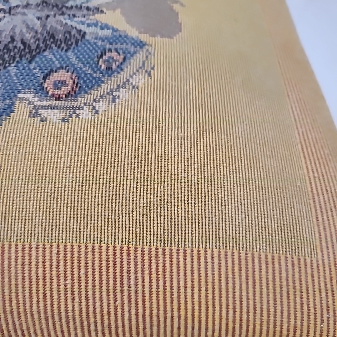 Vintage needlepoint butterfly footstool 13" x 13" x 5" Wooden Feet