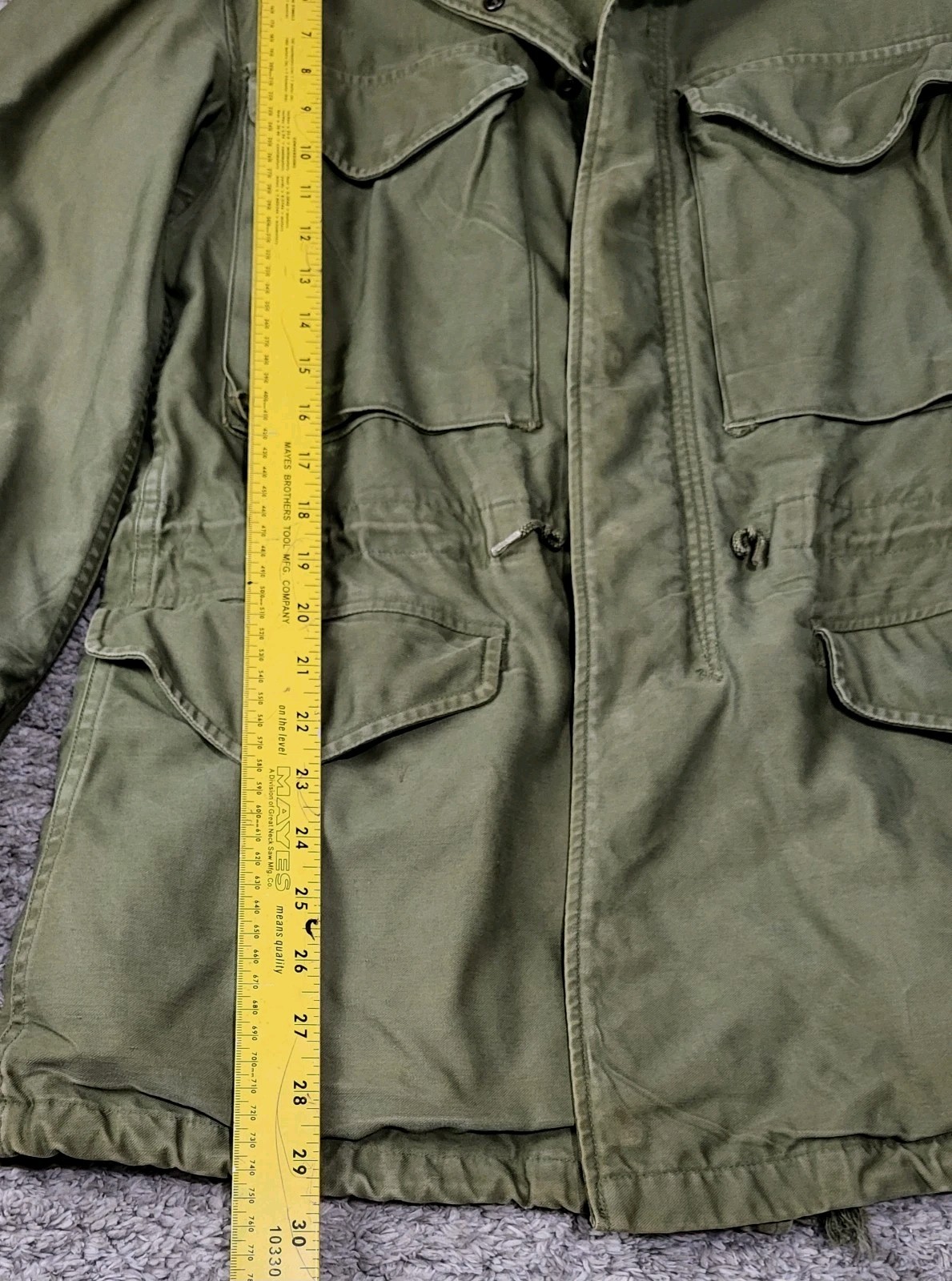 Vintage US Military OG-107 Sateen M51 Field Jacket Olive Green Regular XS 1958