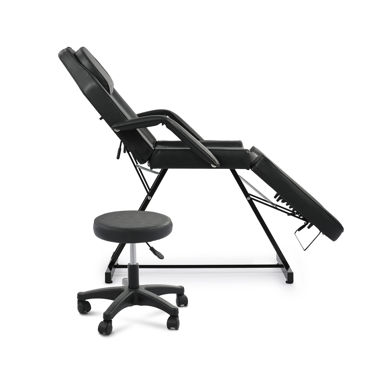 Adjustable Massage Bed w Chair Professional Salon Equipment for Home Salon Black