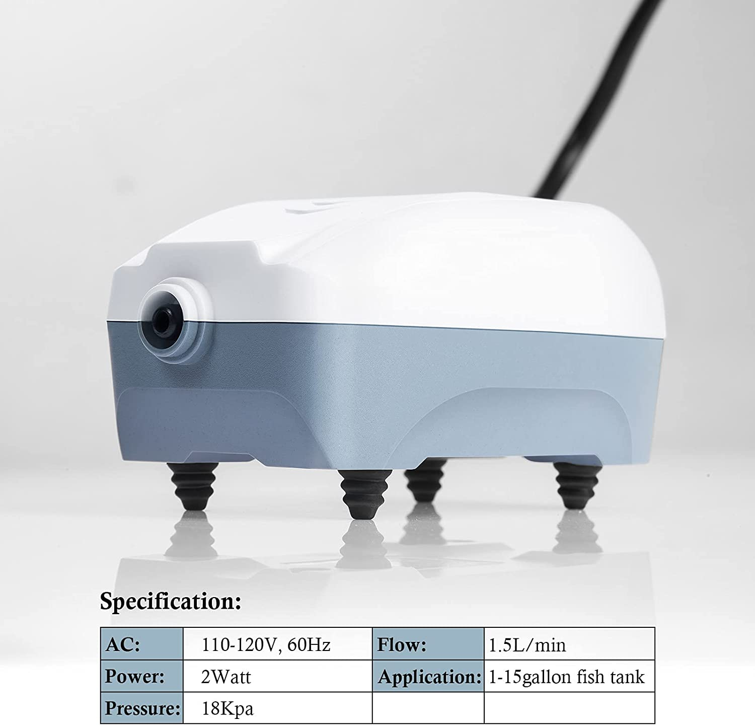 Adjustable Silent Air Pump for Aquarium Fish Tank Electric Oxygen Pump