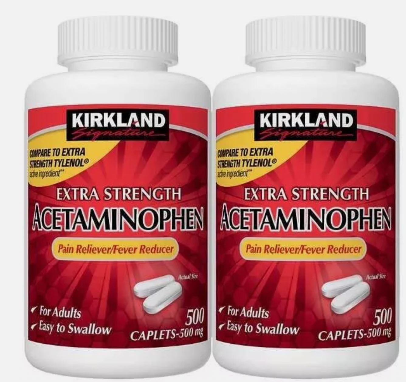 Extra Strength Acetaminophen 500mg 1,000 Caplets Compare to Tylenol Exp-9/2025+
