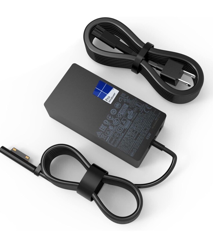 Microsoft Surface 65W Power Supply Charger Black OEM 1706 for Surface Book Pro