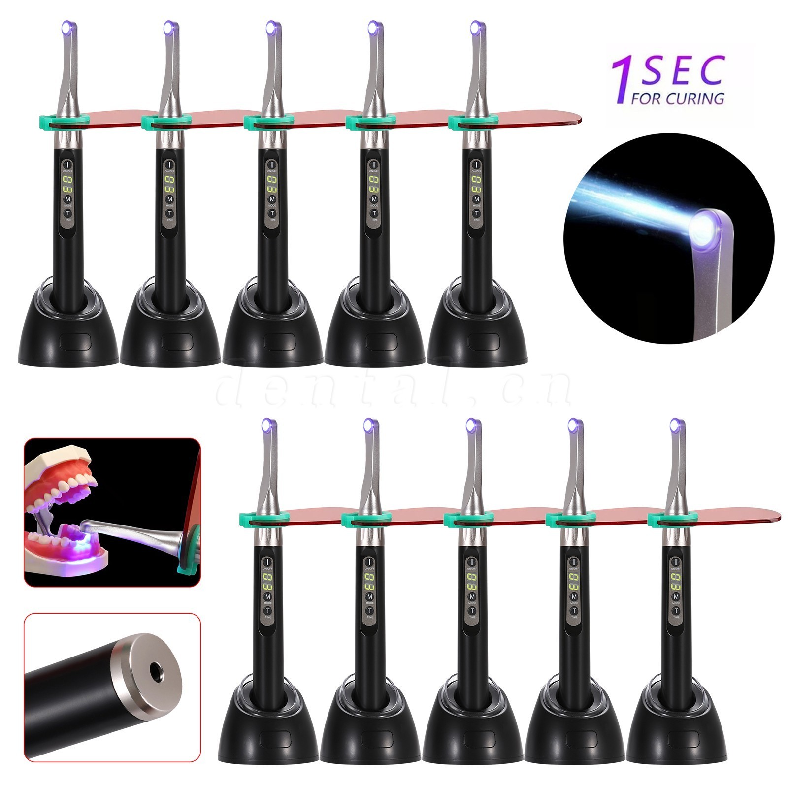 Woodpecker Style Dental Curing Light 1Sec Cure Lamp iLED Wide Spectrum 2500mw/c㎡