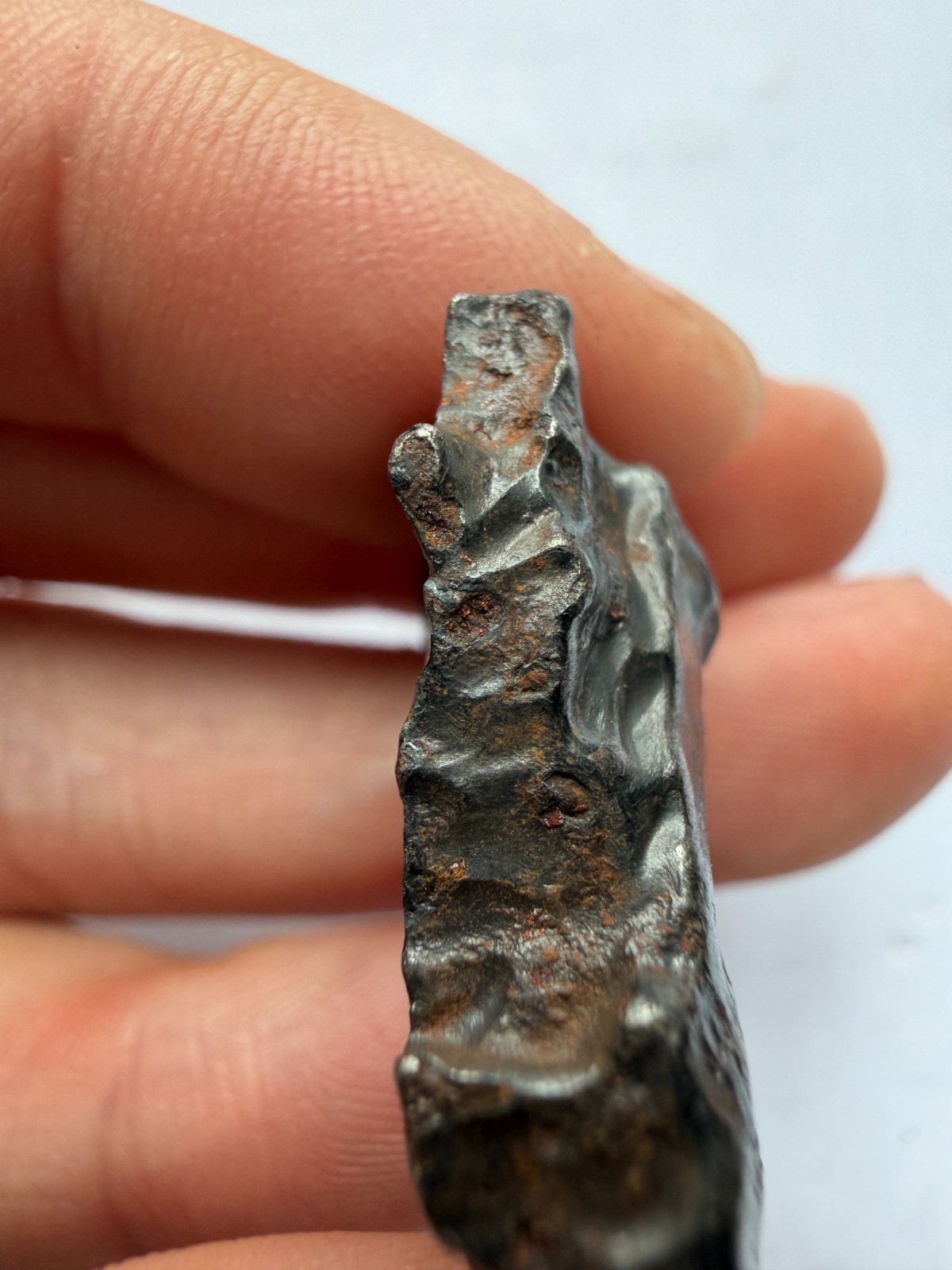 Sikhote-Alin Iron Meteorite 13.8g with Exemplary Regmaglypts Small Impact Crater