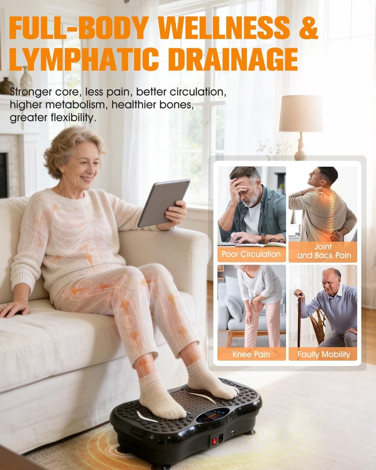 Vibration Plate Exercise Music Whole Body Shake Vibrating Platform Bluetooth