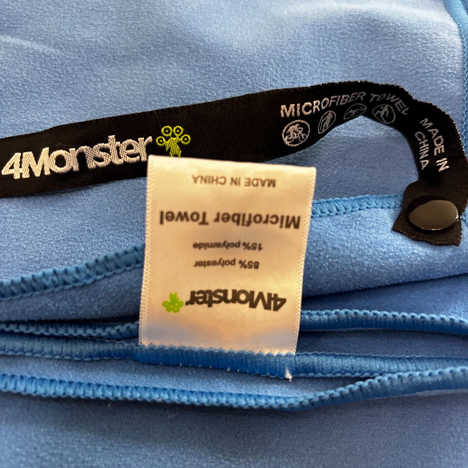 4Monster Blue Microfiber Towel Lightweight Quick Dry Camping Travel Beach Body