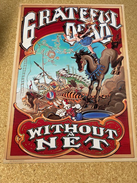 Grateful Dead 1990 Without a Net Cardstock Promo Concert Poster 12"x18"