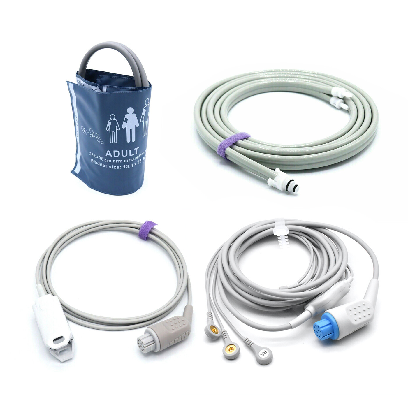 Datex Ohmeda Accessories Bundle - Cuff, Hose, SpO2, ECG - Same Day Shipping -USA