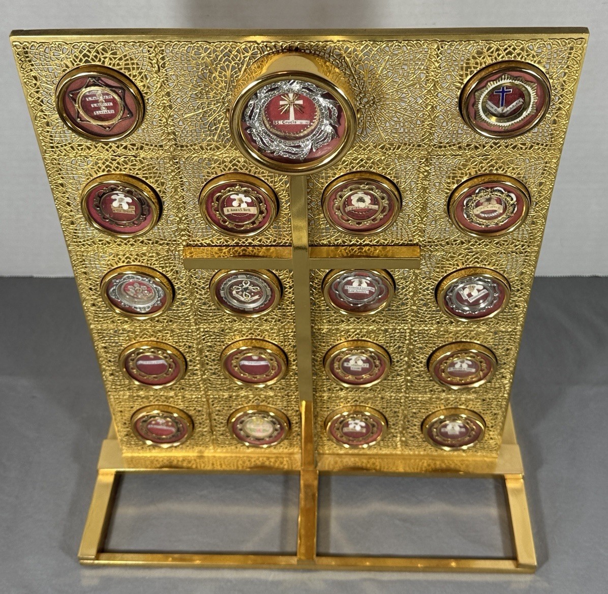 Reliquary Relic Custom Made 19 Saints True Cross, Crown Thorns, Evangelists