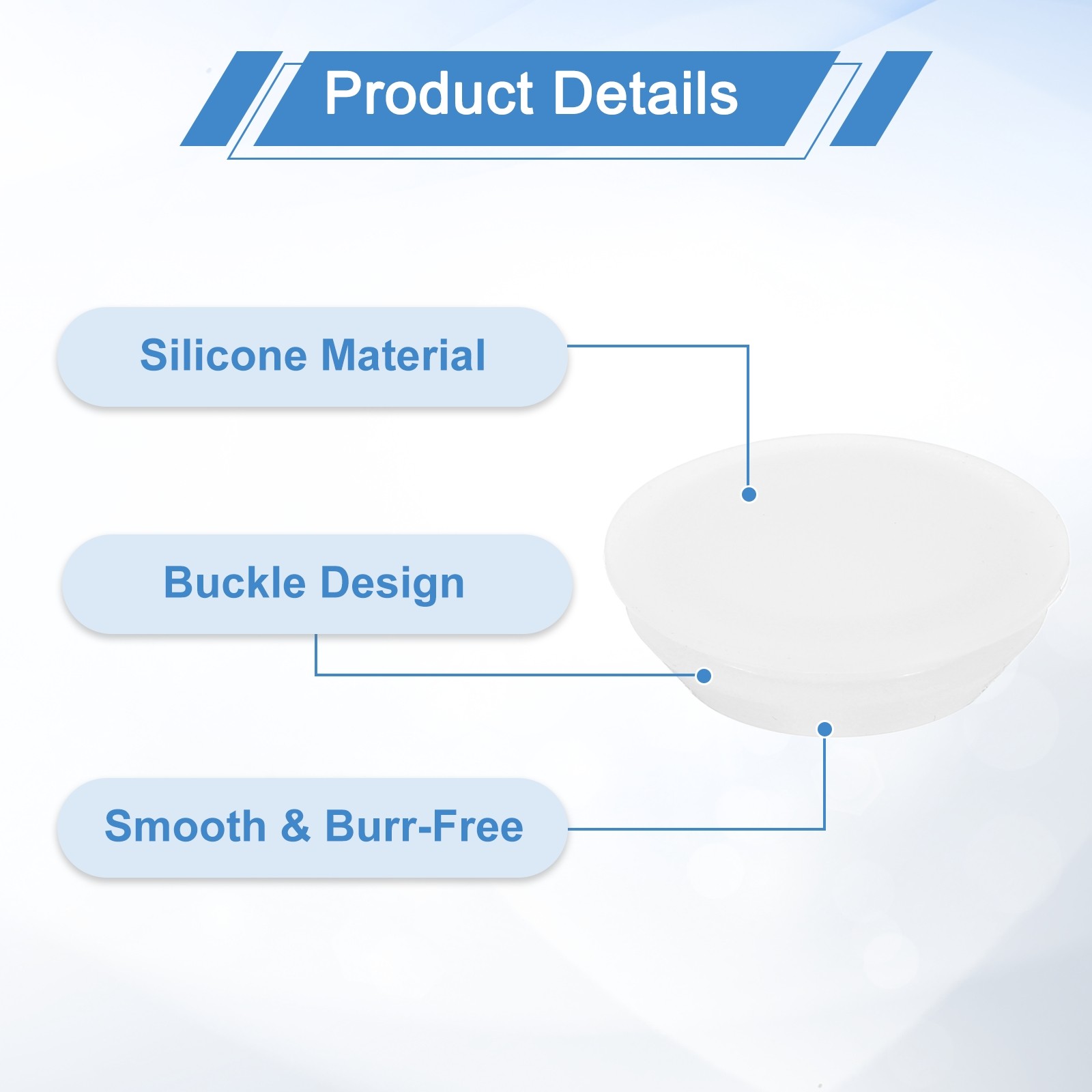 15Pcs Snug Plugs, Rubber Hole Plugs Fit 25mm (0.98 Inch) Hole Dia. Translucent