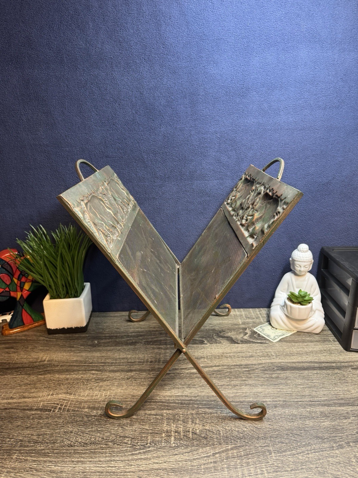 Decorative Metal Fireplace Log Holder Stand – Firewood Rack Indoor