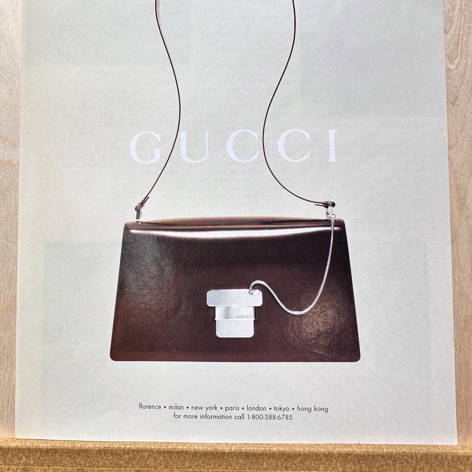 1996 Gucci Patent Leather Handbag Vintage Print Ad Tom Ford Era Advert Art