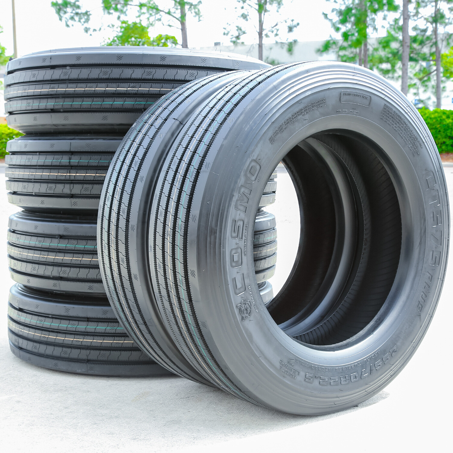 2 Tires Cosmo CT575 Plus 255/70R22.5 Load H 16 Ply All Position Commercial