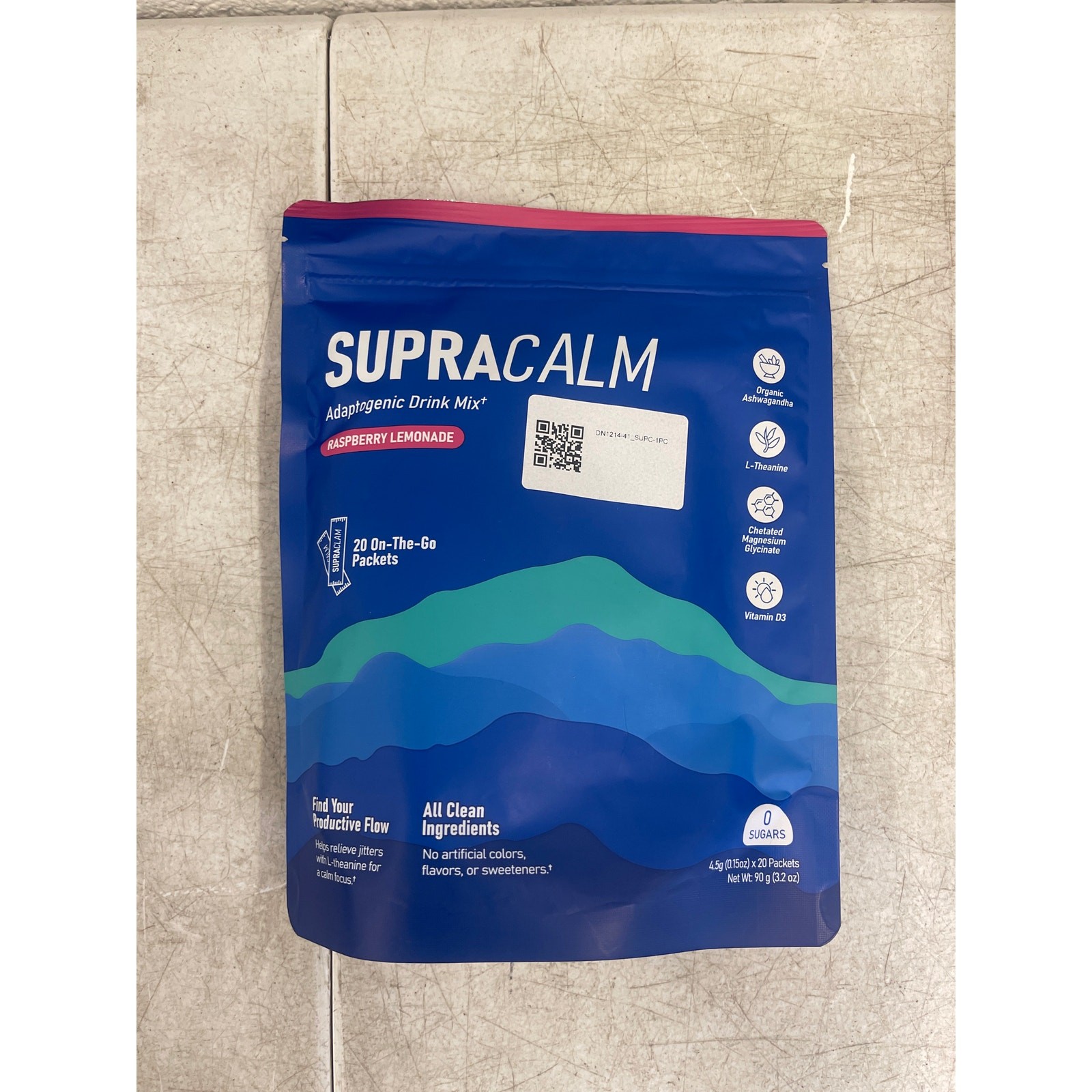 Supracalm Powdered Drink Mix 20 Servings/ Pack No Sugar Raspberry Lemonade 07/26