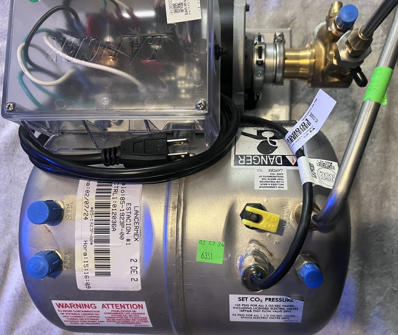 Lancer #85-1923-00 Turbo Carbonator Assembly, Fast Flow, 115v